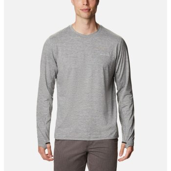 Columbia Muške Majice S Kapuljačom - Tech Trail Long Sleeve Crew II Sive | YLWH-24938